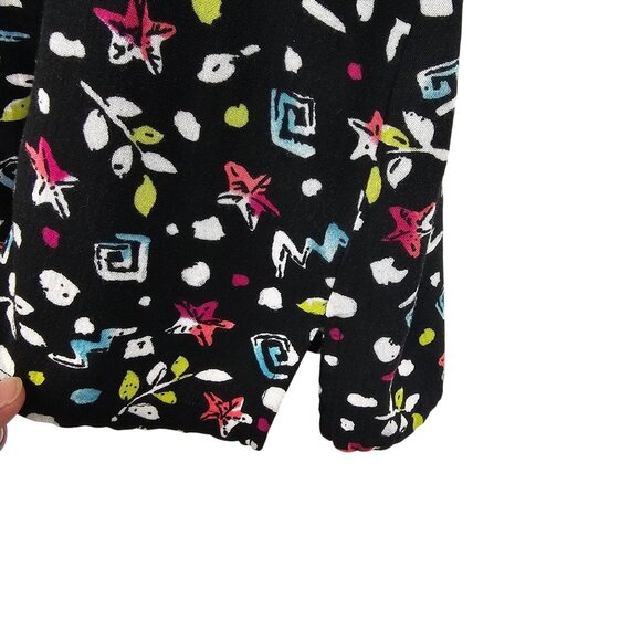 Ladies Fun Party Retro 90s Funky Abstract Graphic Allover Black White Koret XL - Picture 10 of 11